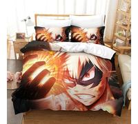 CCIZFMQ My Hero Académie Parure De Lit 3 Pièces Microfibre 3D Imprimé Katsuki Bakugo Housse De Couette, Taie d'oreiller, Décoration Chambre Tendance Super King(260x220cm)