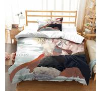 CCIZFMQ My Hero Académie Parure De Lit 3 Pièces Microfibre 3D Imprimé Katsuki Bakugo Housse De Couette pour Couples Décoration Chambre À Coucher Moderne Et Colorée Single(135x200cm)