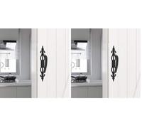 CCJH 1 Pack Poignée en Bois Coulissante en Bois Résistante Noire de Porte de Grange Pour Le Tiroir de Garde-robe de Meubles de Cuisine de Porte (Lot de 2)