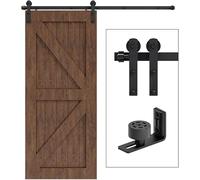CCJH 120CM/4FT kit de Quincaillerie de Porte D'entrepôt de Rail Coulissant, kit de Suspension de Rail Lourd de Porte Unique, Plaque de Crochet de Tête Plate