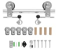 CCJH 152CM/5FT Quincaillerie De Porte Coulissante Kit Porte Coulissante Rail Acier inoxydable