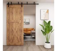 CCJH 183cm/6FT Kit de Rail Coulissant de Porte Coulissante de Support de Plafond, Kit de Piste pour Porte en Bois Simple (Forme J)