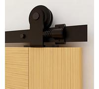 CCJH 183cm/6FT Système de Porte Coulissante Quincaillerie Kit de Rail pour Porte Coulissante Noirs (Forme de T)