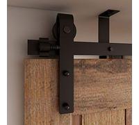 CCJH 274cm/9FT Kit de Rail Coulissant de Porte Coulissante de Support de Plafond, Kit de Piste pour Porte en Bois Simple (Forme J)