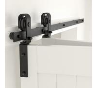 CCJH 3.3FT/100cm BI Pliant Quincaillerie Kit de Rail pour Grange Coulissante Pliante Pour 2 Portes Pliantes (Sans Porte)