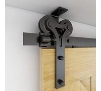 CCJH 4FT/122cm Rail de Porte Coulissante Support de montage au plafond Kit de Rail pour Porte Coulissante Système de Porte avec Roulettes et Rail Forme Y Cintre à rouleaux Set Pour porte simple