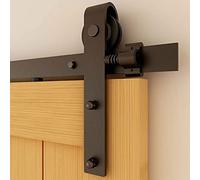 CCJH 6FT/1.83M Quincaillerie Kit de Rail pour Porte Coulissante, Kit de Voie de Placard pour la Porte en Bois, Sliding Barn Door Hardware Kit
