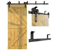 CCJH 9FT/274cm Rail de Porte Coulissante Support de montage au plafond Kit de Rail pour Porte Coulissante Système de Porte avec Roulettes et Rail Forme Y Cintre à rouleaux Set Pour porte simple