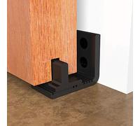 CCJH Flexible Ajustable Montage Mural Porte Coulissante Bas Guide de plancher, Installation facile, Noir