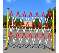 CCKUYT Barrière de sécurité mobile Concertina, barrière mobile de sécurité routière pour contrôle de la foule et du trafic, facile à assembler, économise de l'espace