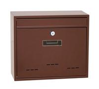 CCKUYT Boîtes aux Lettres verrouillables en Acier galvanisé, Montage Mural Simple, boîte aux Lettres extérieure, boîte de dépôt sécurisée, pour la Maison, l'école, Le Bureau (Marron)