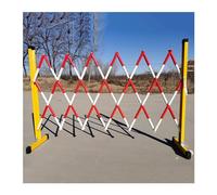 CCKUYT Clôture de barricade extensible, barrière de stationnement mobile FRP avec 2 roues, garde-corps portable pliable pour autoroute aéroport, facile à déplacer