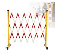 CCKUYT Clôture de barrière rétractable extérieure, barrière mobile extensible, barrière de sécurité pliable avec roulettes, garage de route, construction, allée, scis de circulation rétractable