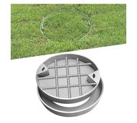 CCKUYT Couvercle de trou d'égout rond en acier inoxydable de 40, 50, 60, 70, 80 cm - Couvercle d'inspection en métal intégré avec trou de traction - Couvercle de bassin d'égout invisible pour trottoir