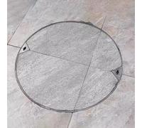 CCKUYT Couvercle de trou d'homme encastré invisible avec crochet - 3 mm d'épaisseur en acier inoxydable et couvercle d'égout pour l'extérieur - Intégration sans couture pour fosse septique ronde