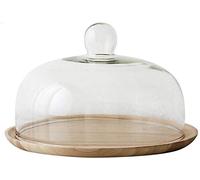 CCKUYT Dôme de gâteau de 15,2 à 25,4 cm, couvercle de conservation des aliments pour hôtel, café, pâtisserie, crème glacée, présentoir en bois
