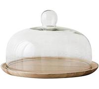 CCKUYT Dôme de gâteau de 15,2 à 25,4 cm, couvercle de conservation des aliments pour hôtel, café, pâtisserie, crème glacée, présentoir en bois