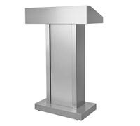 CCKUYT Élégant lutrin en acier inoxydable robuste avec protection des bords, design moderne, support bien conçu pour podiums largement utilisés