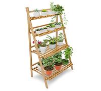 CCKUYT Étagère à 4 étages pour fleurs, support de présentation, présentoir pliable pour jardin, échelle de jardinière