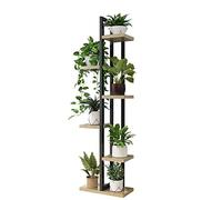 CCKUYT Étagère à 6 étages en bambou pour 7 pots de fleurs d'intérieur et d'extérieur pour terrasse, jardin, salon, balcon, chambre à coucher, noir