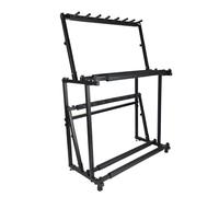 CCKUYT Étagère de rangement pliable pour raquette de tennis - Hauteur réglable - Support de raquette de badminton - Double couche - Pour salle de sport et école