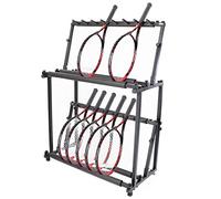 CCKUYT Étagère de rangement pour raquette de tennis, double couche pour 14 raquettes de badminton, convient pour les équipements de fitness tels que les raquettes de tennis et les raquettes de