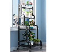 CCKUYT Étagères de rangement à 4 niveaux pour intérieur et extérieur, support de pots de fleurs pour balcon, jardin, terrasse, bureau en métal antirouille