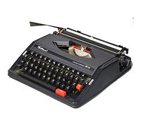 CCKUYT Machine à écrire manuelle traditionnelle, machine à écrire manuelle anglaise vintage - Comprend une double bobine de ruban noir rouge, portable et facile à utiliser, noir