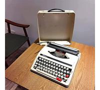 CCKUYT Machine à écrire manuelle traditionnelle, machine à écrire manuelle anglaise vintage - Comprend une double bobine de ruban noir rouge, portable et facile à utiliser, noir