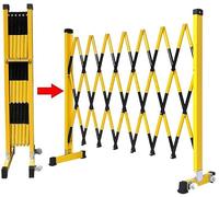 CCKUYT Mobile Concertina Barrière de sécurité pliable en acier Jaune Noir Gain de place