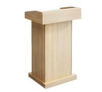 CCKUYT Pupitre Simple en Bois avec 2 pupitres de Rangement Ouverts pour églises, pupitres, Bureau d'accueil, pupitre Debout Moderne