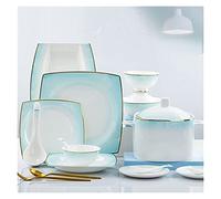 CCKUYT Service de Table - Service de Vaisselle de Luxe, 56/60 pièces, Service de Table en céramique, Vaisselle en Porcelaine Anglaise, Assiettes, dîner combiné en céramique S