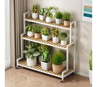 CCKUYT Support de fleurs en bois à 3 niveaux, support échelle pour plantes, support autoportant pour pot de fleurs