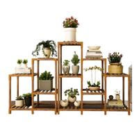CCKUYT Support de fleurs pour salon, présentoir d'intérieur pour plantes grasses, étagère de balcon en bois massif