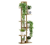 CCKUYT Support de plantes en bambou multicouche pour une utilisation en intérieur - 145 cm de hauteur - Simple et élégant - Présentoir de fleurs pour le rangement de la maison