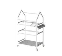 CCKUYT Support de rangement pour raquette de tennis, 2 étagères réglables, avec roues et crochet latéral, pour gymnases, écoles