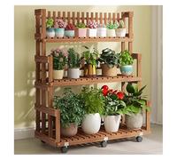 CCKUYT Support pour plantes d'intérieur - Hauteur réglable - Organisateur de rempotage avec poulie - Étagère échelle pour plantes de jardin