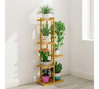 CCKUYT Support pour pot de fleurs à 5 niveaux, en bambou, facile à installer, étagère stable pour pot de fleurs, étagère de rangement pour la maison, les plantes et les fleurs