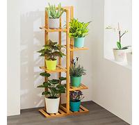 CCKUYT Support pour pot de fleurs à 5 niveaux, en bambou, facile à installer, étagère stable pour pot de fleurs, étagère de rangement pour la maison, les plantes et les fleurs