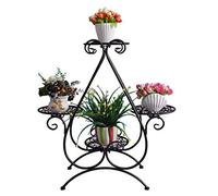 CCKUYT Supports à plantes, support à fleurs I, balcon intérieur à plusieurs étages, étagères pour pots de fleurs sur pied, étagères de salon/noir