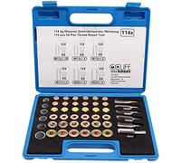 CCLIFE 114pcs kit de réparation du Filetage du Carter d'huile M13 M15 M17 M20 M22 Outil de Bouchon de vidange