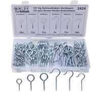 CCLIFE 151 pièces Crochets à Visser，crochets ouverts et crochets à boucle fermée，Crochet à Visser Suspendu pour Accrocher Tasses, Clés, Plante, Lumière