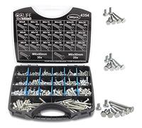 CCLIFE 580 pièces jeu de Vis tête plate hexagonale boulon M4 M5 M6, 8-50mm, galvanisé filetage completDIN 933
