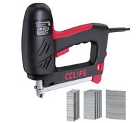 CCLIFE Agrafeuse électrique T/U 15-32 mm Épaisseur 30 cous/min | Profondeur en continu, type 53/47, câble VDE, 2 m, bois, décoration, bricolage, interrupteur d'alimentation, sécurité