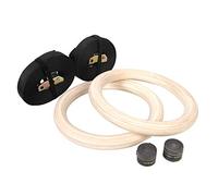 CCLIFE Anneaux Gymnastique en Bois, Réglables Exercice Fitness Anneaux en Bois 28 mm, avec 2* Bandes en Nylon 4.5m,Athletic Gym Rings pour Gym Domicile Bureau, Color:Anneaux de Gymnastique
