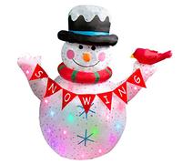 CCLIFE Bonhomme de Neige Gonflable, Décorations de Noël Bonhomme de Neige Gonflable Exterieur Interieur LED avec Pere Noel y Pingouin Noel Lumineux Exterieur Deco