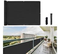 CCLIFE Brise-Vue pour Balcon, avec Oeillets et Serre-câbles, Coupe-Vent et résistant aux UV, Noir/Anthracite