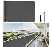 CCLIFE Brise-Vue pour Balcon, avec Oeillets et Serre-câbles, Coupe-Vent et résistant aux UV, Noir/Anthracite