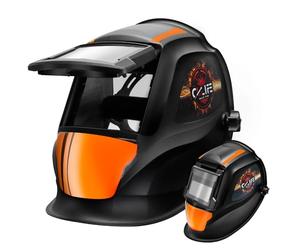 CCLIFE Casque Soudure Rabattable Vraie Couleur Casque de Soudage Automatique Large écran 92 × 42 mm 2 Capteurs Auto Assombrissement Solaire Masque de Soudage Niveau Optique : 1/1/2/2 DIN16