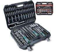 CCLIFE Coffret douilles et embouts CR-V 187 pièces, cliquet 72 dents | Kit complet pour l’entretien automobile,le bricolage et l’atelier,avec douilles,embouts et accessoires variés 1/2",1/4",3/8"